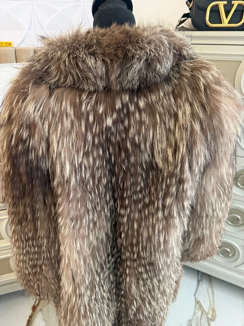 SAGA FURS SAGA FOX FUR SEMILONG COAT